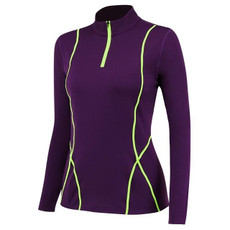 Plus Velvet Long-sleeved Yoga Sportswear for Women (Color:Purple Size:XL)