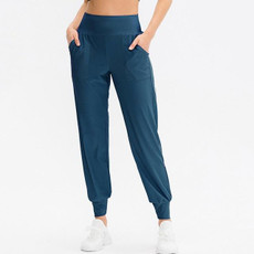 Autumn And Winter Loose Sports Trousers For Ladies (Color:Sea Blue Size:M)
