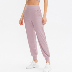 Autumn And Winter Loose Sports Trousers For Ladies (Color:Pink Size:XXL)
