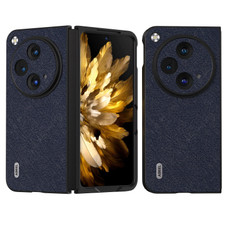 For OPPO Find N3 / OnePlus Open ABEEL Cross Texture Genuine Leather Phone Case(Blue)