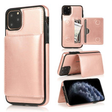 For iPhone 11 Pro Shockproof PU + TPU Protective Case with Card Slots & Holder(Rose Gold) For iPhone 11 Pro Shockproof PU + TPU Protective Case with Card Slots & Holder(Rose Gold)