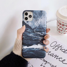 For iPhone 13 mini Natural Landscape Pattern IMD Workmanship TPU Phone Case (Sea Wave)