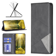 For Samsung Galaxy A04 4G Prismatic Invisible Magnetic Leather Phone Case(Black)