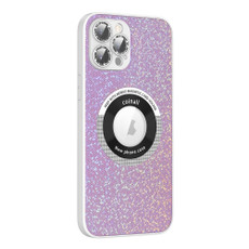 For iPhone 14 Plus Colorful Glitter Magnetic Magsafe TPU + PC Phone Case(Pink)