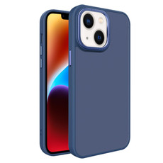 For iPhone 14 Plus All-inclusive TPU Edge Acrylic Back Phone Case(Navy Blue)