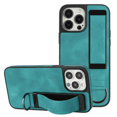 For iPhone 12 Pro Max Wristband Holder Leather Back Phone Case(Green) For iPhone 12 Pro Max Wristband Holder Leather Back Phone Case(Green)