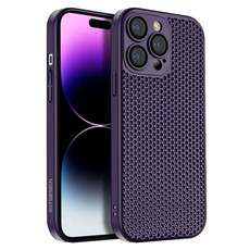 For iPhone 14 Pro Honeycomb Radiating PC Phone Case(Purple) For iPhone 14 Pro Honeycomb Radiating PC Phone Case(Purple)