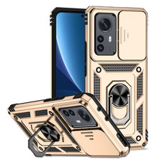 For Xiaomi 12 Pro Sliding Camshield Holder Phone Case(Gold)