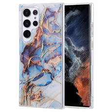 For Samsung Galaxy S22 Ultra 5G Coloured Glaze Marble Phone Case(Purple Grey) For Samsung Galaxy S22 Ultra 5G Coloured Glaze Marble Phone Case(Purple Grey)