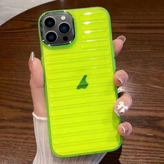 For iPhone 13 Pro Max Striped Electroplating TPU Transparent Phone Case(Fluorescent Green) For iPhone 13 Pro Max Striped Electroplating TPU Transparent Phone Case(Fluorescent Green)