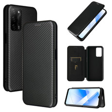 For OPPO A55 5G Carbon Fiber Texture Horizontal Flip TPU + PC + PU Leather Case with Card Slot(Black) For OPPO A55 5G Carbon Fiber Texture Horizontal Flip TPU + PC + PU Leather Case with Card Slot(Black)