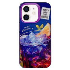 For iPhone 12 Orange TPU Hybrid PC Phone Case(Purple)