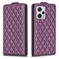 For Redmi Note 12 Pro+ Global Diamond Lattice Vertical Flip Leather Phone Case(Dark Purple) For Redmi Note 12 Pro+ Global Diamond Lattice Vertical Flip Leather Phone Case(Dark Purple)