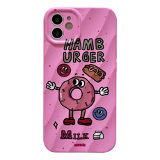 For iPhone 11 2 in 1 Minimalist Pattem PC Shockproof Phone Case(Red Toast)