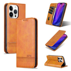 For iPhone 15 Pro AZNS Magnetic Calf Texture Flip Leather Phone Case(Light Brown) For iPhone 15 Pro AZNS Magnetic Calf Texture Flip Leather Phone Case(Light Brown)