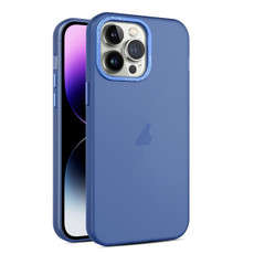 For iPhone 14 Pro Frosted Translucent Mist Phone Case(Royal Blue)