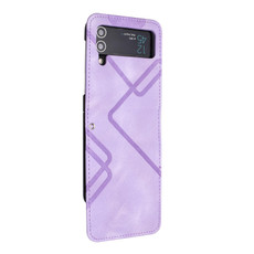 For Samsung Galaxy Z Flip4 Line Pattern Skin Feel Leather Phone Case(Light Purple) For Samsung Galaxy Z Flip4 Line Pattern Skin Feel Leather Phone Case(Light Purple)