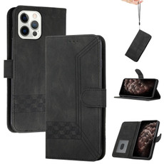 For iPhone 15 Pro Cubic Skin Feel Flip Leather Phone Case(Black) For iPhone 15 Pro Cubic Skin Feel Flip Leather Phone Case(Black)