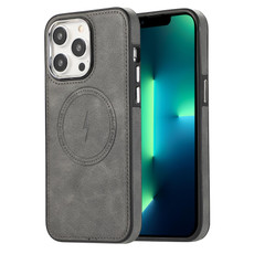 For iPhone 13 Pro Max Side Leather Magsafe Phone Case(Gray) For iPhone 13 Pro Max Side Leather Magsafe Phone Case(Gray)