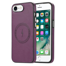 For iPhone SE 2022 / 2020 / 8 / 7 Side Leather Magsafe Phone Case(Dark Purple)