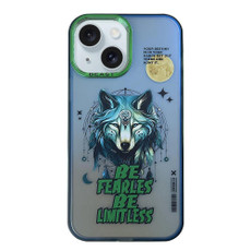 For iPhone 15 Aurora Series Painted Pattern Phone Case(Wolf) For iPhone 15 Aurora Series Painted Pattern Phone Case(Wolf)