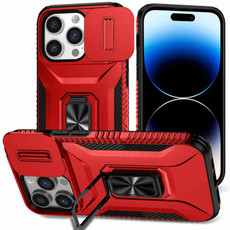 For iPhone 13 Pro Max Sliding Camshield Holder Phone Case(Red)