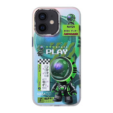 For iPhone 11 Fluorescent Laser Astronaut Phone Case(Green) For iPhone 11 Fluorescent Laser Astronaut Phone Case(Green)