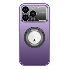 For iPhone 13 Pro Max Large Window MagSafe Skin Feel PC Phone Case(Purple) For iPhone 13 Pro Max Large Window MagSafe Skin Feel PC Phone Case(Purple)