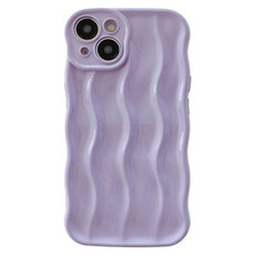 For iPhone 14 Wave Texture Bright TPU Phone Case(Purple)