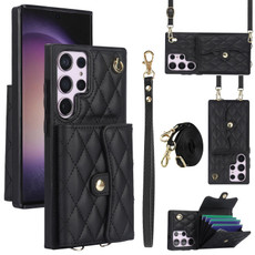 For Samsung Galaxy S23 Ultra 5G Crossbody Rhombic Horizontal Wallet Leather Phone Case(Black) For Samsung Galaxy S23 Ultra 5G Crossbody Rhombic Horizontal Wallet Leather Phone Case(Black)