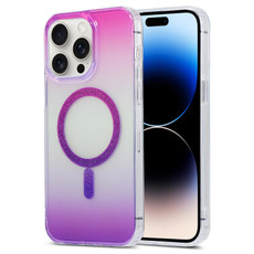 For iPhone 14 Pro Max Magic Diamond Blu-ray MagSafe Phone Case(Red Purple Gradient) For iPhone 14 Pro Max Magic Diamond Blu-ray MagSafe Phone Case(Red Purple Gradient)