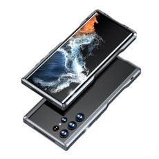 For Samsung Galaxy S22 Ultra 5G Sharp Edge Magnetic Shockproof Metal Frame Phone Case(Grey) For Samsung Galaxy S22 Ultra 5G Sharp Edge Magnetic Shockproof Metal Frame Phone Case(Grey)