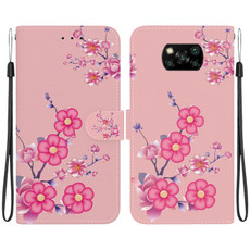 For Xiaomi Poco X3 NFC / X3 Crystal Texture Colored Drawing Leather Phone Case(Cherry Blossoms) For Xiaomi Poco X3 NFC / X3 Crystal Texture Colored Drawing Leather Phone Case(Cherry Blossoms)