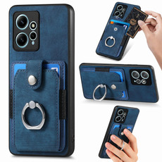 For Redmi Note 12 4G Retro Skin-feel Ring Card Wallet Phone Case(Blue)