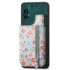 For Realme 9 Pro+ Retro Painted Zipper Wallet Back Phone Case(Green) For Realme 9 Pro+ Retro Painted Zipper Wallet Back Phone Case(Green)
