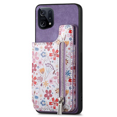 For OPPO Find X5 Retro Painted Zipper Wallet Back Phone Case(Purple) For OPPO Find X5 Retro Painted Zipper Wallet Back Phone Case(Purple)