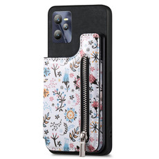 For Realme C35 Retro Painted Zipper Wallet Back Phone Case(Black) For Realme C35 Retro Painted Zipper Wallet Back Phone Case(Black)