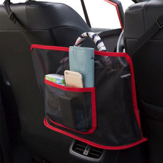 Car Storage Net Pocket Between Two Seats Car Screen Suspension Type Storage Bag Universal, Physical dimension: 40x12x26cm(Upgrade Red)