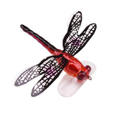 QT01 7cm / 6g Flying Fishing Bait Long Hook Bionic Dragonfly Bait(E (Red))