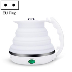 Portable Folding Silicone Intelligent Constant Temperature Travel Camping Electric Kettle, Power cord specification:EU Plug(White)