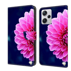 For Xiaomi Redmi Note 12 Pro+ Crystal 3D Shockproof Protective Leather Phone Case(Pink Petals)