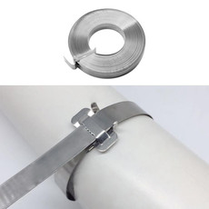 30m 304 Stainless Steel Wire Tray Oil Pipe Tie with Hoop, Size: 7.90.25mm