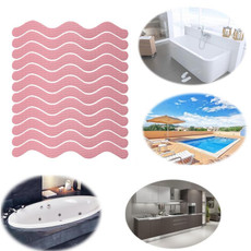 24pcs /Bag Wavy Shaped Safety Bathtub Non-Slip Sticker, Specification:  1.3 x 18cm(Pink)