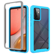 For Samsung Galaxy A72 5G / 4G Starry Sky Solid Color Series Shockproof PC + TPU Protective Case(Sky Blue)