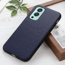 For OnePlus Nord 2 5G Litchi Texture Genuine Leather Folding Protective Case(Blue) For OnePlus Nord 2 5G Litchi Texture Genuine Leather Folding Protective Case(Blue)
