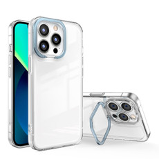 For iPhone 11 Pro Transparent Invisible Bracket Shockproof Phone Case (Blue)