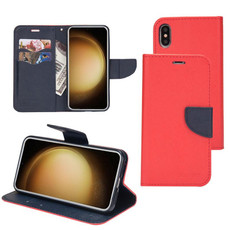 For Samsung Galaxy S22 5G Mercury Contrast Color Splicing Leather Phone Case(Red) For Samsung Galaxy S22 5G Mercury Contrast Color Splicing Leather Phone Case(Red)