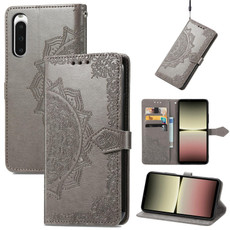 For Sony Xperia 10 IV Mandala Flower Embossed Leather Phone Case(Grey) For Sony Xperia 10 IV Mandala Flower Embossed Leather Phone Case(Grey)