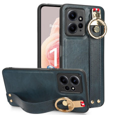 For Redmi Note 12 4G Global Wristband Leather Back Phone Case(Blue) For Redmi Note 12 4G Global Wristband Leather Back Phone Case(Blue)