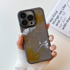 For iPhone 14 Pro Oil Painting Electroplating TPU Phone Case(Grey)